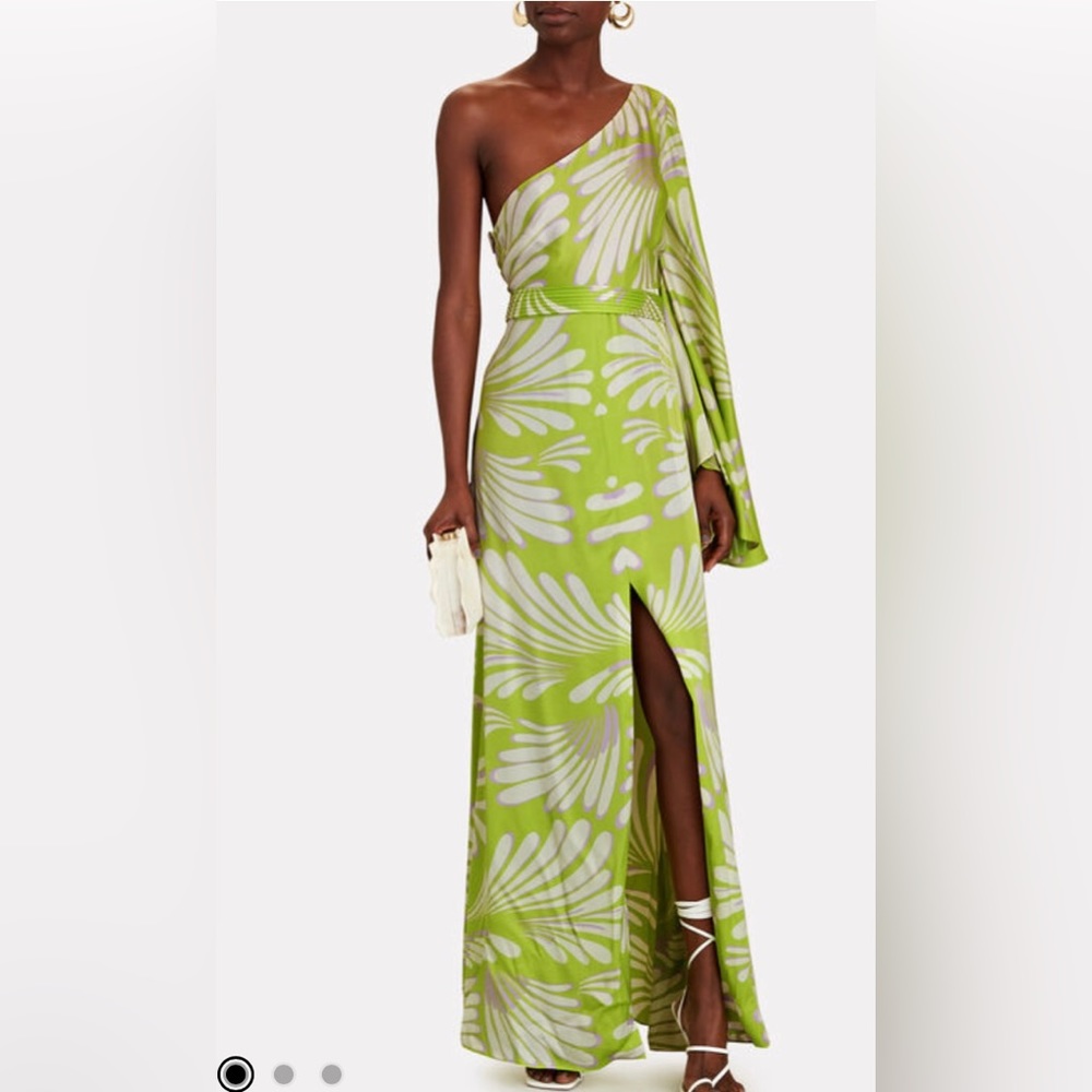 ALEXIS Lio One-Shoulder Satin Maxi Dress